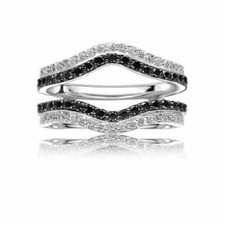 2.00 Ct Round Cut Simulated Diamond Enhancer Wedding Ring Sterling Silver