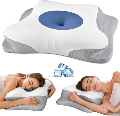 Cervical Neck Pillow - Contour Bed Pillow for Neck Pain Relief, Ergonomic Orthop