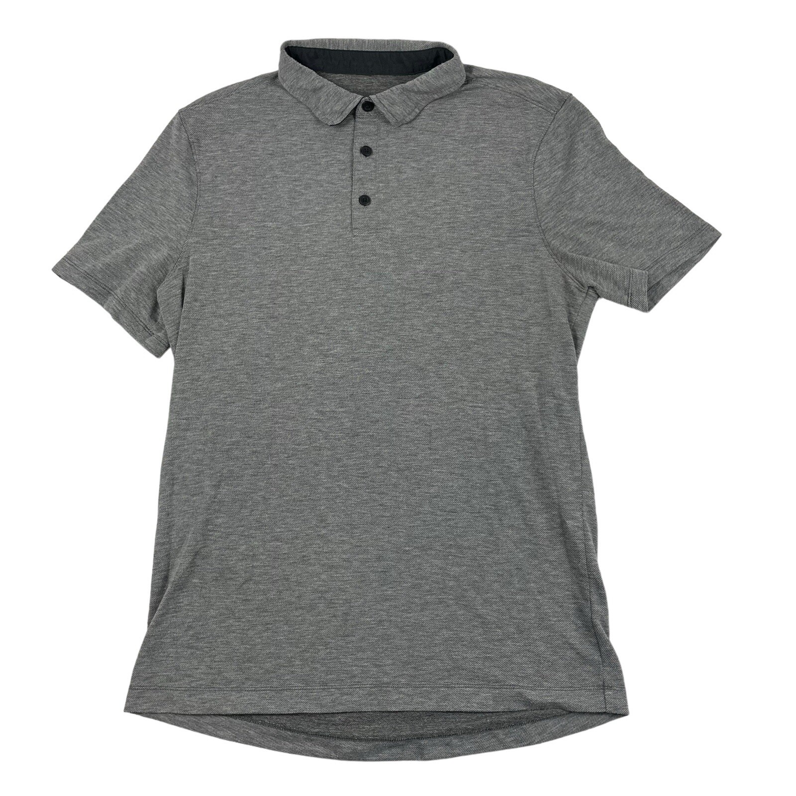 Lululemon Solid Gray Performance S/S Mens Polo Si… - image 2