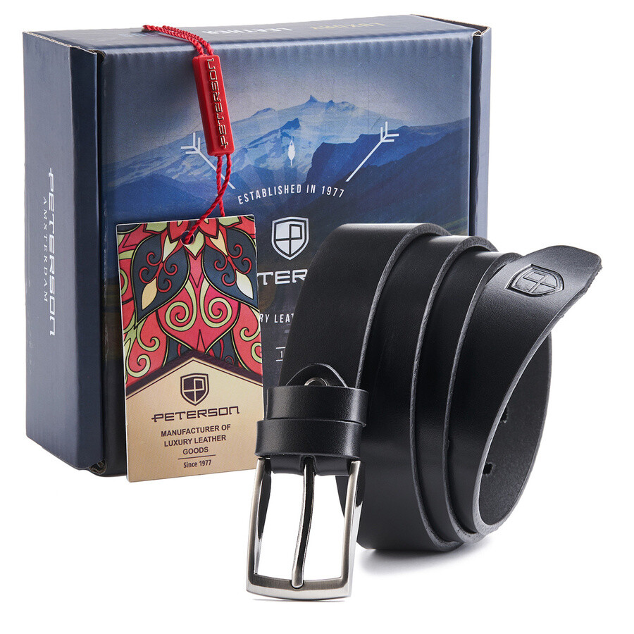 Sleek Polished Leather Minimalist Belt for Men by Peterson