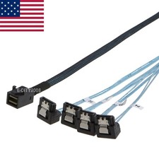 Mini SAS SFF-8643 Host to Angle 4 SATA Port Hard Disk Data Server Raid Cable 1M