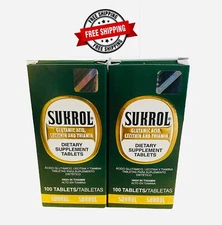 2 SUKROL DIETARY SUPLEMENT 100 TABS EACH SUPLEMENTO ALIMENTICIO SUKROL CEREBRO