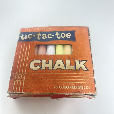 vintage 1950s Creston TIC TAC TOE Chalk box kids games