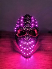 7 Colors LED Light Up Skeleton Helmet Mask Cosplay Halloween Party DJ KTV Props