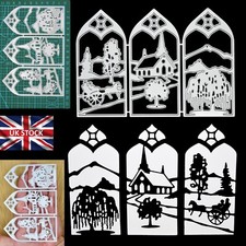3 Picturesque Window View Metal Cutting Dies Set, Card Making, Paper Crafts, I7