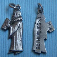 Vintage Rothenburg monk with beer stein Germany silver charm