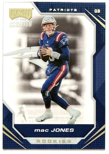 Mac Jones 2021 Panini Chronicles Playoff Momentum SSD Rookie #PMR-9 Patriots RC