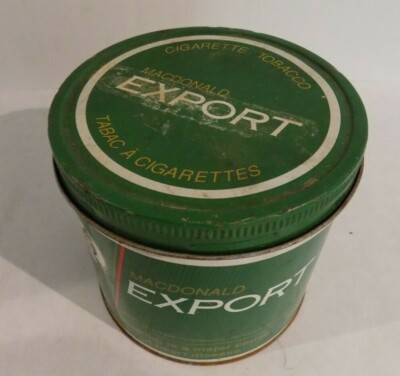 McDonald Export Cigarette Tobacco Tin Round Vintage Bilingual