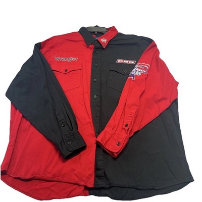 Wrangler PBR Bud Light Cup Western Shirt XXL Black Red Rodeo Button Front
