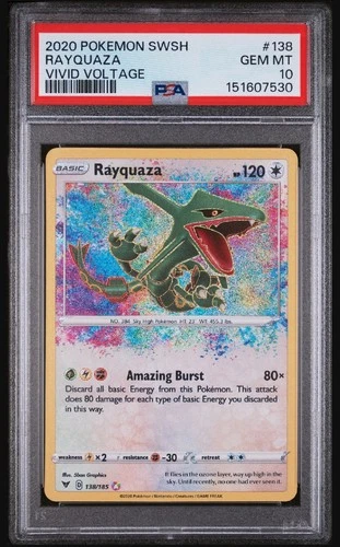 PSA 10 RAYQUAZA 138 2020 POKEMON SWORD & SHIELD VIVID VOLTAGE