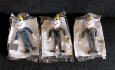 1995 Jack In The Box Mascot NIP Bendable Kids Meal Toys Set of All Three New 4"