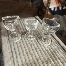 Lot Of 3 Vintage Glass Eye Wash Cups