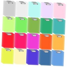 Pcs Plastic Clipboards Bulk 20 Assorted Colors 12.5 x 9 In Clear Colored 60