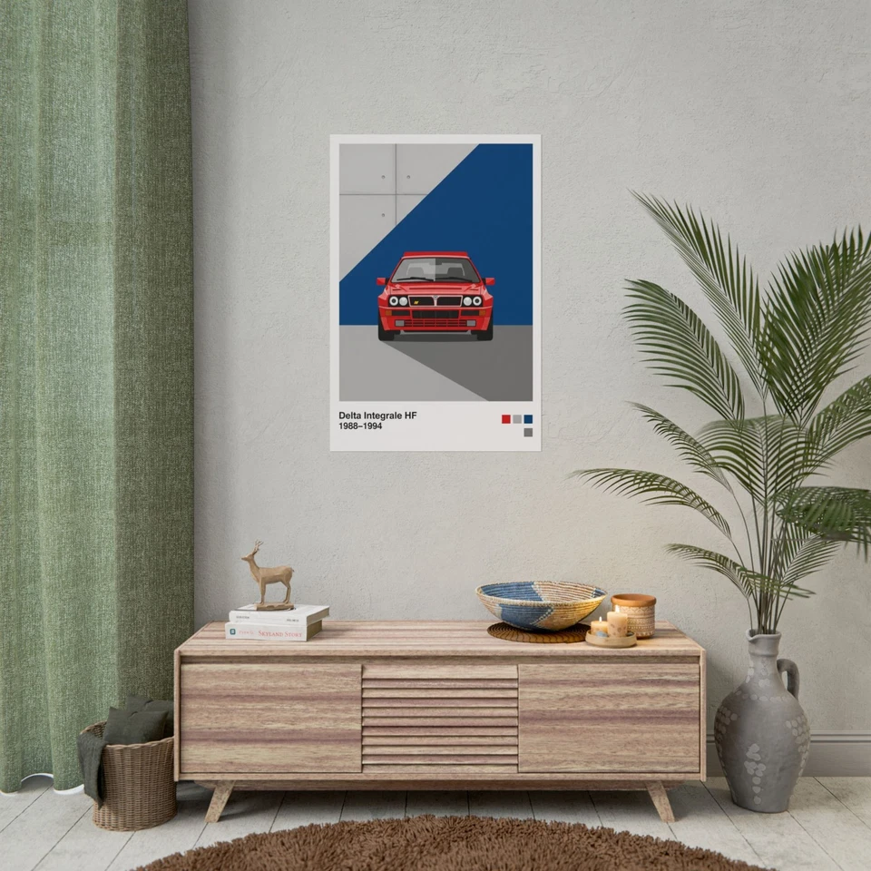 Póster Lancia Delta HF Integrale - Arte de pared Rally Legend, icono del Grupo A Foto 4 de 4