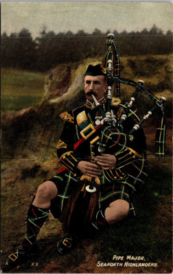 Pipe Major Seaforth Highlanders Scotland UK Unposted Postcard D88