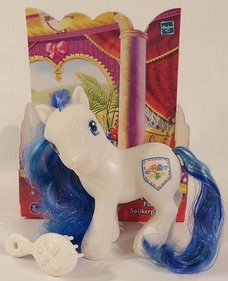 My Little Pony G3 2004 Denim Blue Sparkle Pony near Mint w. Card & brush Hasbro