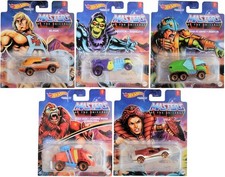 Hot Wheels Masters of The Universe MOTU Character Cars Bundle of 5 Diecast Vehic