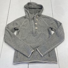 The North Face Gray Cresent Sunset Knit Zip Button Hoodie Women's Size Small