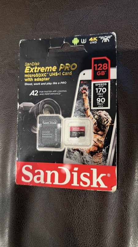 SanDisk 128GB Extreme Pro 170MB/s Micro SD MicroSDXC UHS-I U3 A2 V30 Memory Card