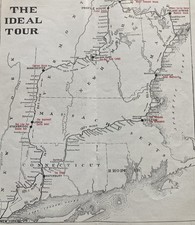 c1910 Map Of New England The Ideal Tour Mappe...