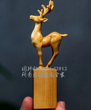 Chinese Boxwood Deer Sealing Material Chop Stamp Seals Handcraft DIY Carving