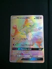 Holographic Mewtwo GX secret rare Pokemon trading card.