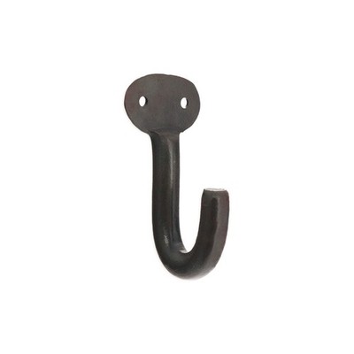 Kleiderhaken robust oval handgeschmiedet Eisen matt schwarz Vintage Stil Hutaufhänger