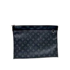 Vintage Louis Vuitton Pochette Voyage MM Monogram Eclipse Canvas Clutch Black