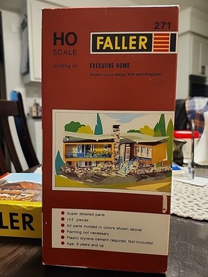 FALLER # 271 - EXECUTIVE HOME HOUSE - HO SCALE MODEL KIT - *retro* Mid Century