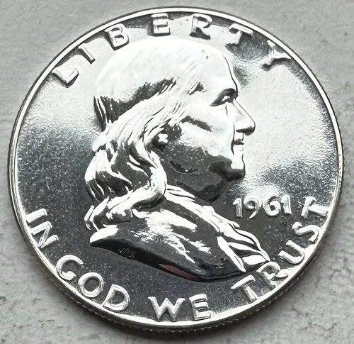 1961 Proof Franklin Half Dollar 90% Silver-INV#8828