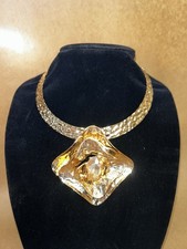 Natasha Gold Tone Hammered Statement Choker N...
