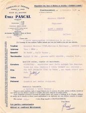 1936 CEREALES ET DRIVES EMILE PASCAL A CHATEAUROUX - M. CHAGNON A SAINT DESI