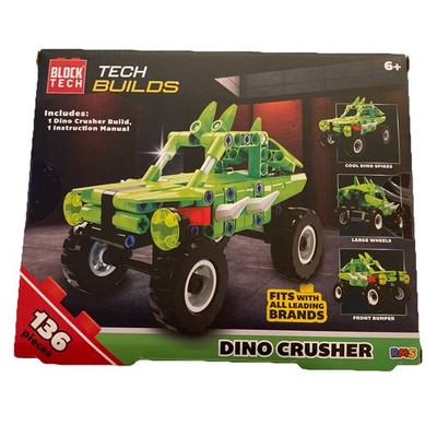 NEW, BLOCK TECH BRICKS - DINO MONSTER TRUCK - Building Block Set 136 Pieces