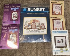 Vintage Lot Of 6 Cross Stitch Art Designs New