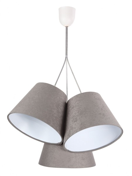 Pendelleuchte Grau Weiß Stoff Velours Optik E27 Jocy Lampe Esstisch Wohnzimmer-image