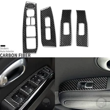 Real Carbon Fiber Interior Window Lift Switch Panel Cover For Kia Soul 2014-2019