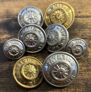 8 British Railways Uniform Coat Buttons 1