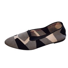 Skechers Womens Cleo Sherlock Black White Slip On Comfort Flats 44731 Size 9