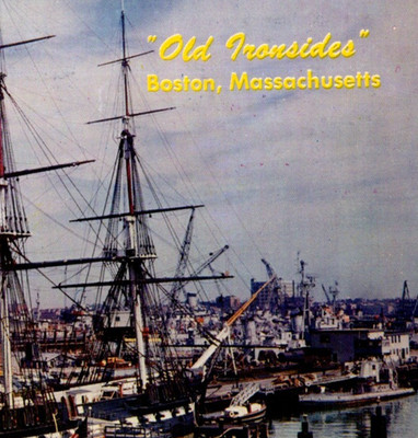 Vintage Postcard Chrome USF Old Ironsides Boston Naval Shipyard Massachusetts MA