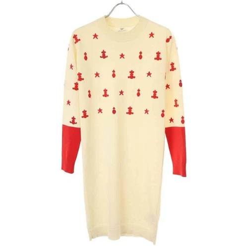 HERMÈS Abito HERMES 21SS Poste et Cavalerie in maglia cashmere rosso avorio 34 autentico da