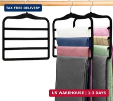 2-Pack Space Saving Multi-Layer Non-Slip Closet Organizers for Jeans, Trousers