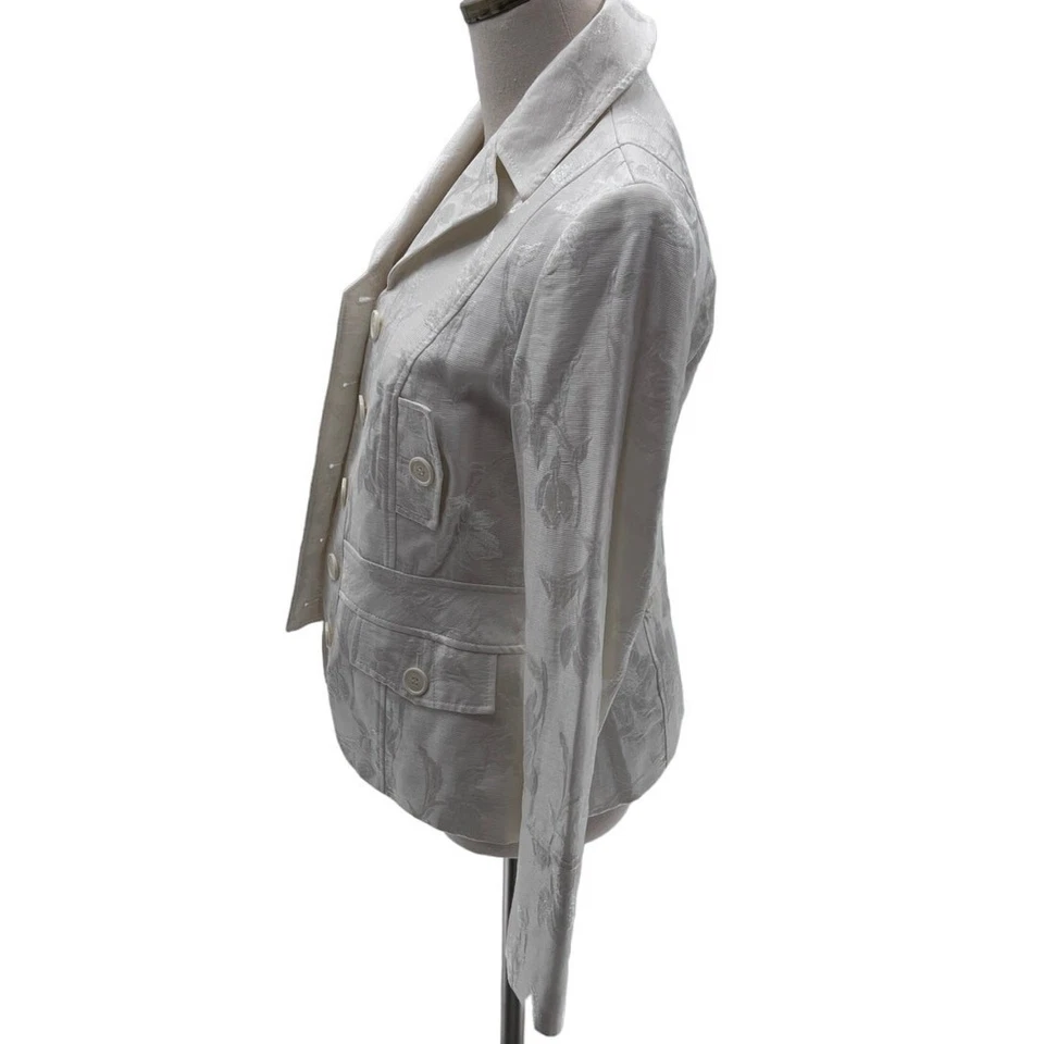 Blazer vintage Votre Nom blanco floral cosido forrado - 6 Foto 3 de 4