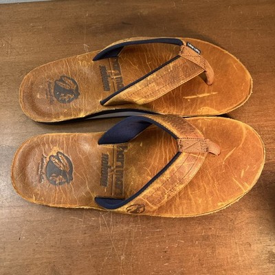 Hari Mari x Nokona Mens Flip Flops Leather Top Grain Size Indian