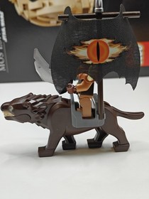 NEW LOTR Gundabad Hunter Orc + Warg Custom Lego Minifigure Hobbit Sauron Banner
