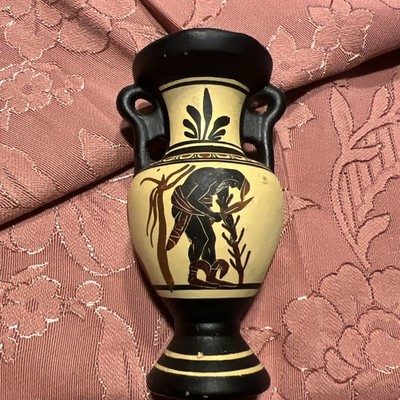Vintage Mini Greek Vase/Urn with Archer, Hand made in Greece