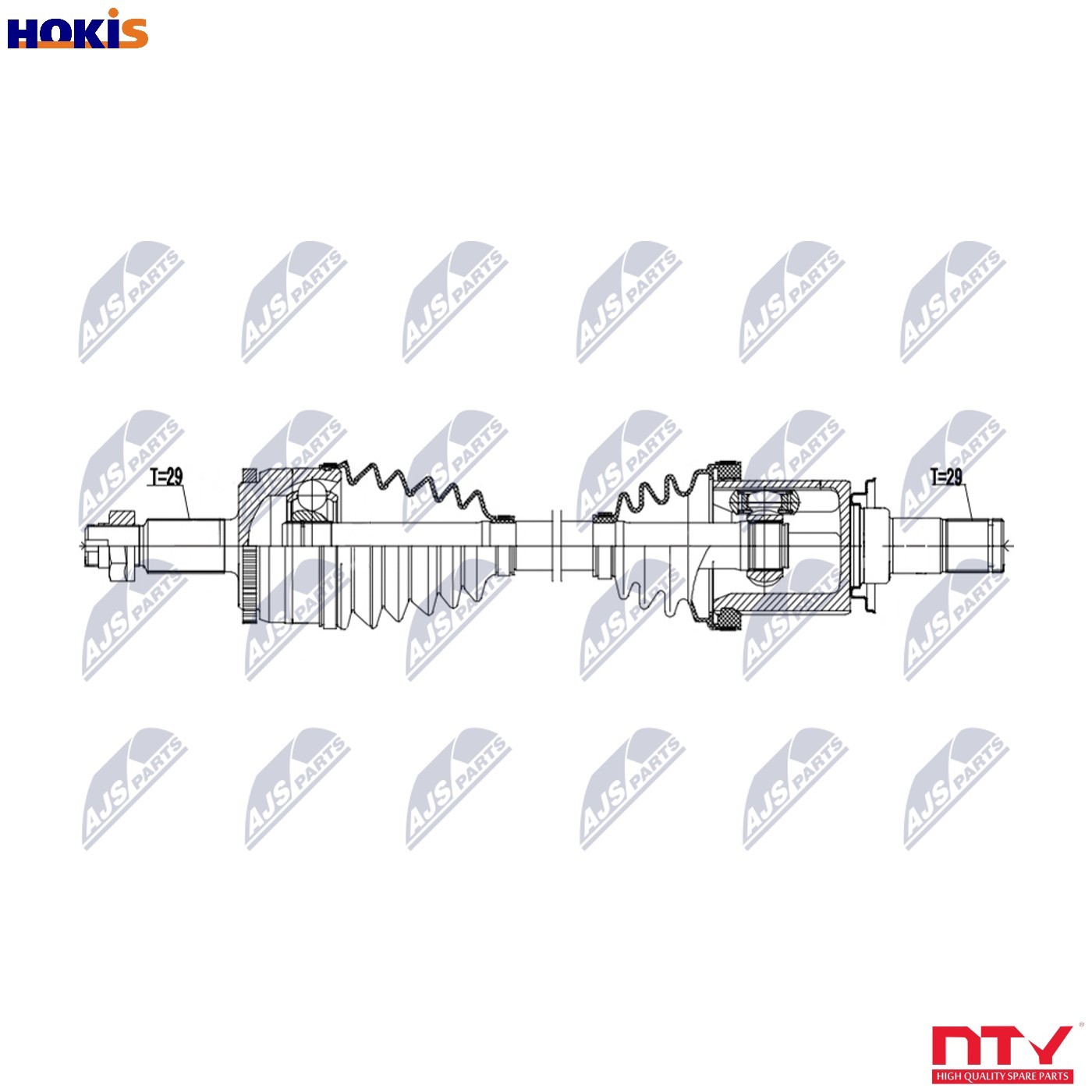 Driveshaft Front Axle Left Automatic Transmission NPW-LR-041 NTY for LAND ROVER - Image 8