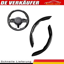 2X &Oslash;38 Auto Lenkradbezug Lenkrad Booster Abdeckung Schwarz Kohlefaser Rutschfest