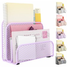 Desk Mail Organizer Countertop Mail Sorter Letter Holder Purple Office Desk