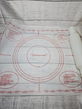 Vintage Tupperware Pastry Mat And Rolling Pin - 1965 Dart Industries - 22 X 18