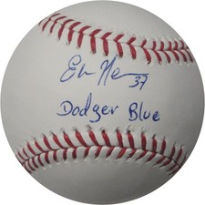 Elian Herrera Hand Signed Autographed Major League Baseball LA Dodgers Blue